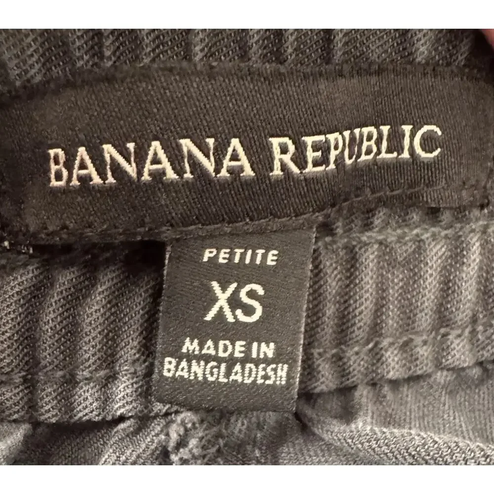 Banana Republic Petite XS Gray Luxe Lounge Cargo Jogger Pants Lyocell Linen